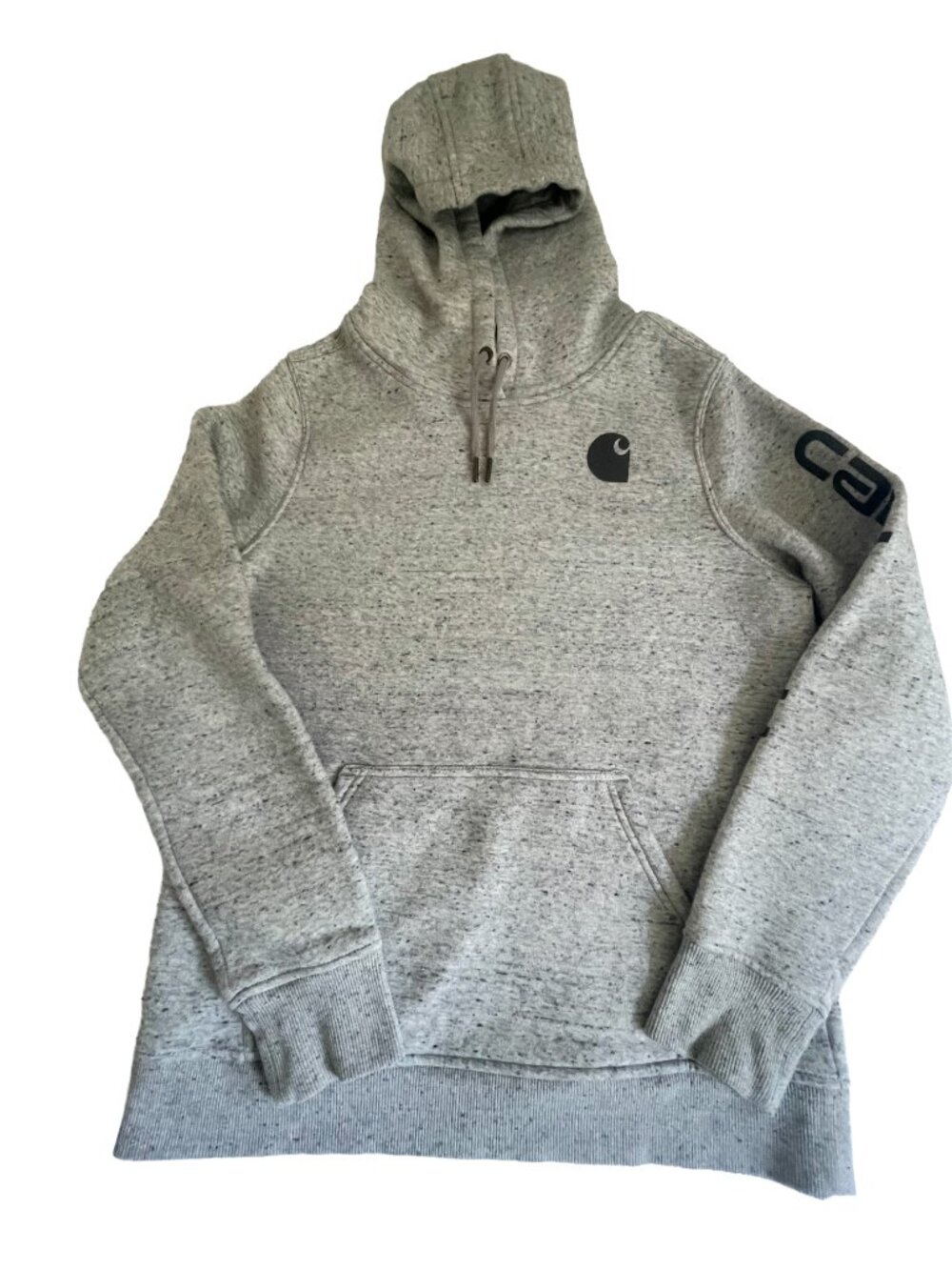 Carhartt Hoodie Youth Large 12 14 Gray Logo Sleeve Pullover Sweatshirt